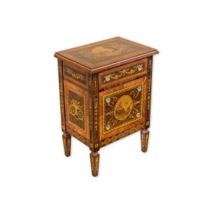 Bedside table with inlays in Brazilian tulipwood