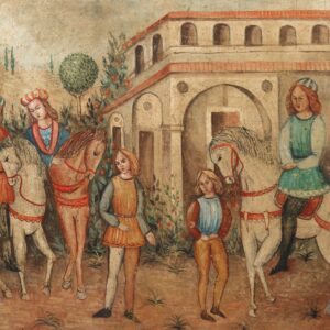Affresco a strappo con scena medievale - Image 3